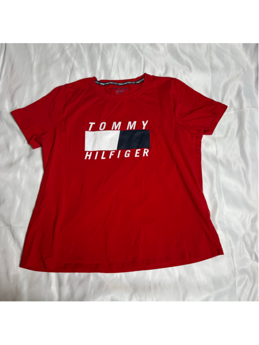 Women's Tommy Hilfiger Short Sleeve Tee Red White XL